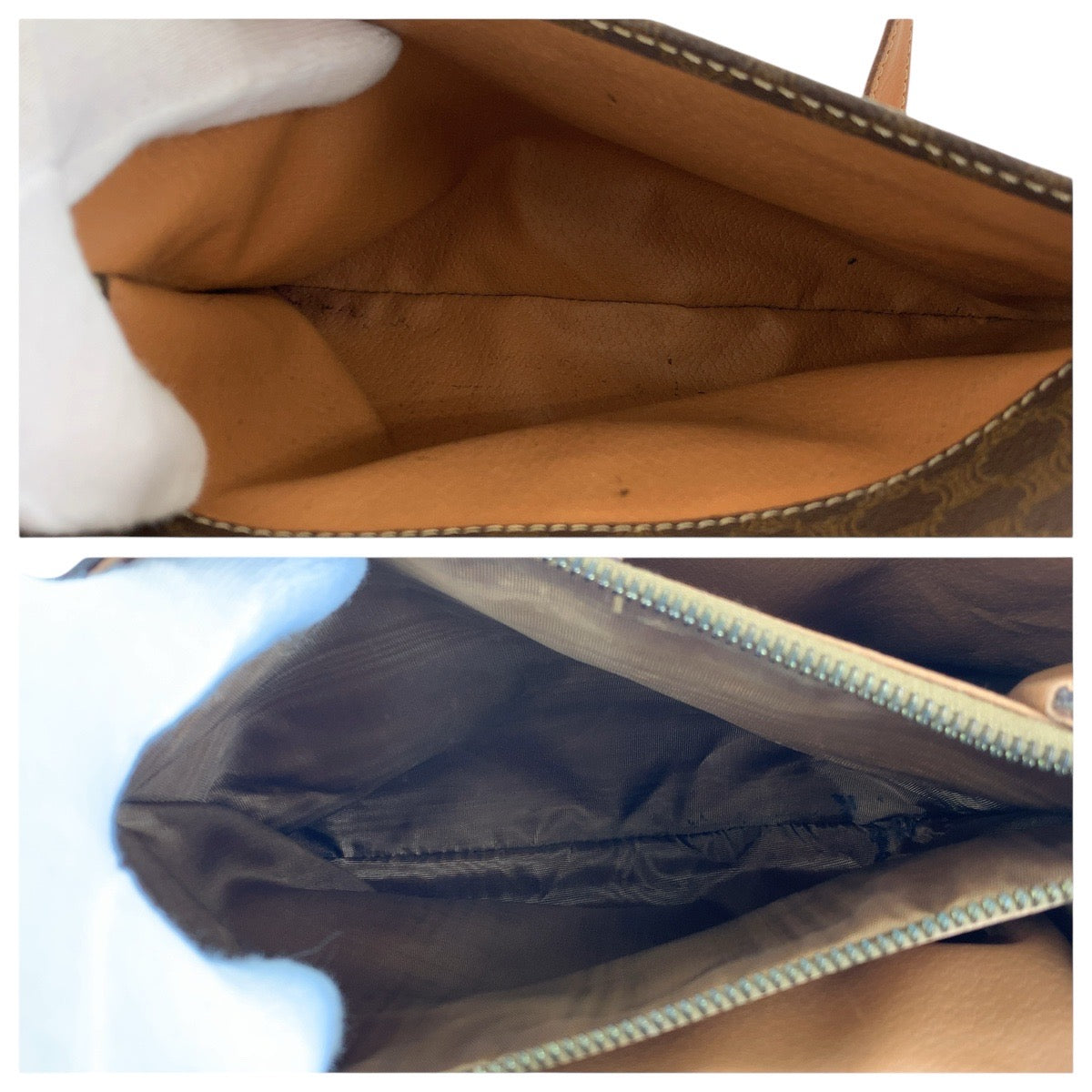 17812
CELINE セリーヌ ヴィンテージ マカダム サークルロゴ ブラウン ゴールド金具 PVC / レザー ショルダーバッグ ポシェット  レディース AB46