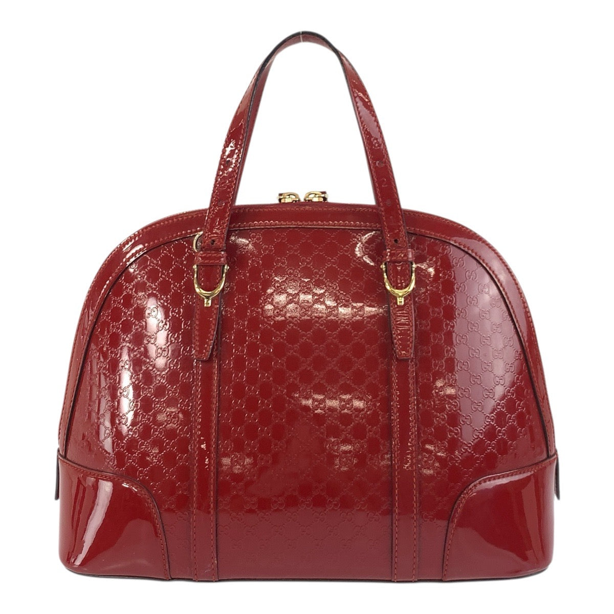 17817
GUCCI グッチ マイクログッチシマ レッド ゴールド金具 エナメル 309617 ハンドバッグ ショルダーバッグ 2way レディース AB54