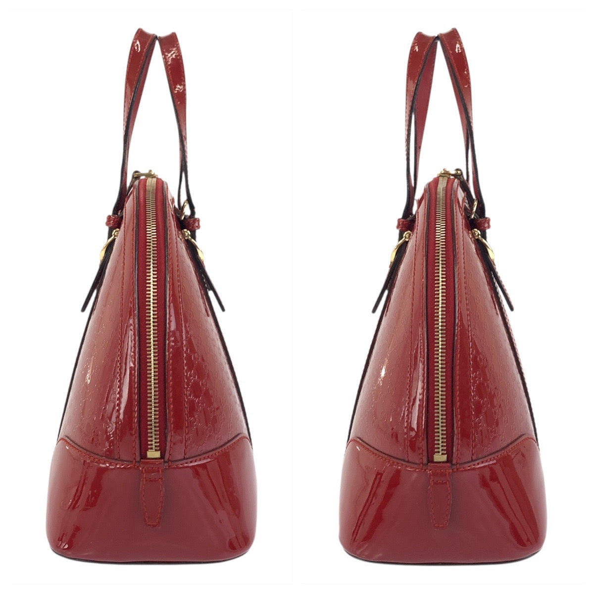 17817
GUCCI グッチ マイクログッチシマ レッド ゴールド金具 エナメル 309617 ハンドバッグ ショルダーバッグ 2way  レディース AB54