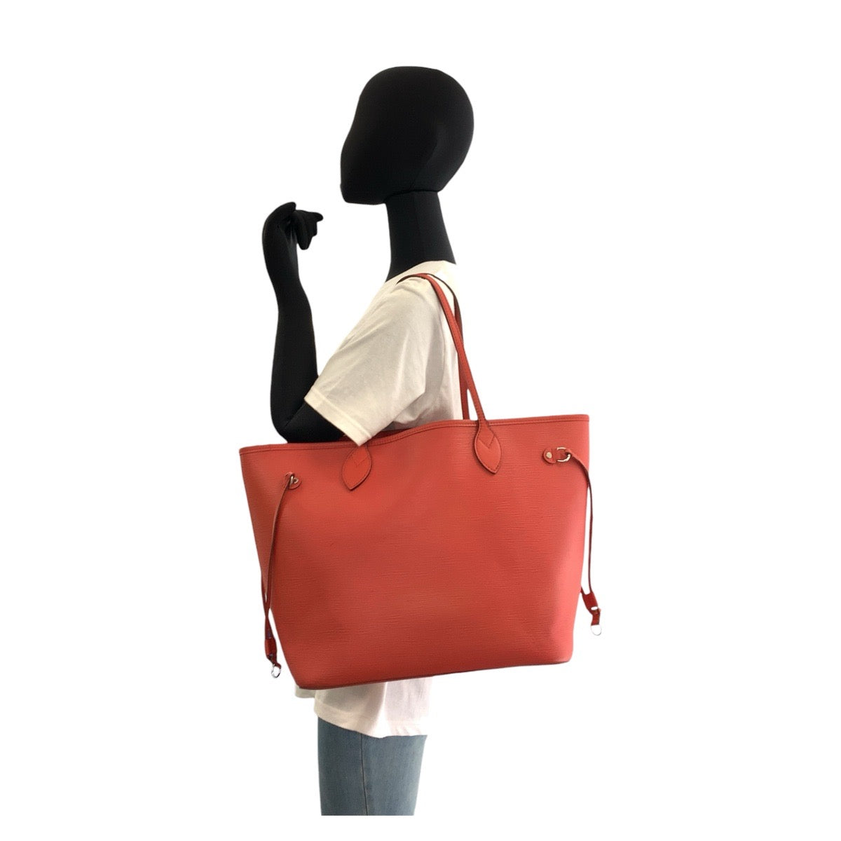 17818
LOUIS VUITTON ルイヴィトン エピ ネヴァーフルMM オレンジ シルバー金具 レザー M40884 トートバッグ ショルダーバッグ レディース ABP108