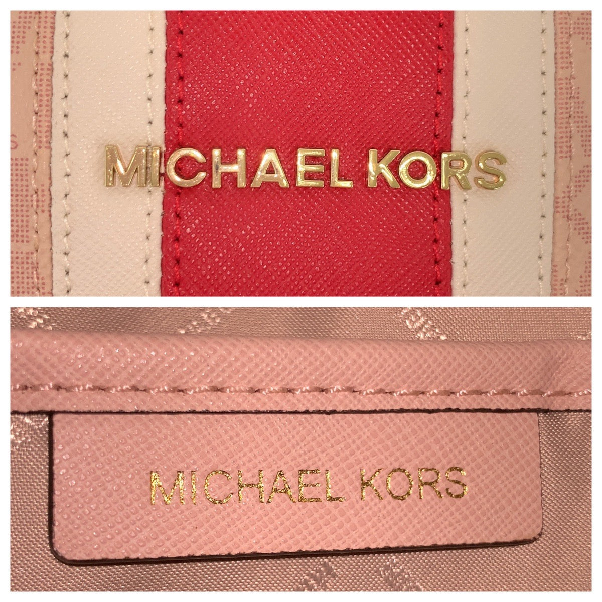 17819
Michael Kors マイケルコース ピンク ゴールド金具 PVC リュック バックパック  レディース A19