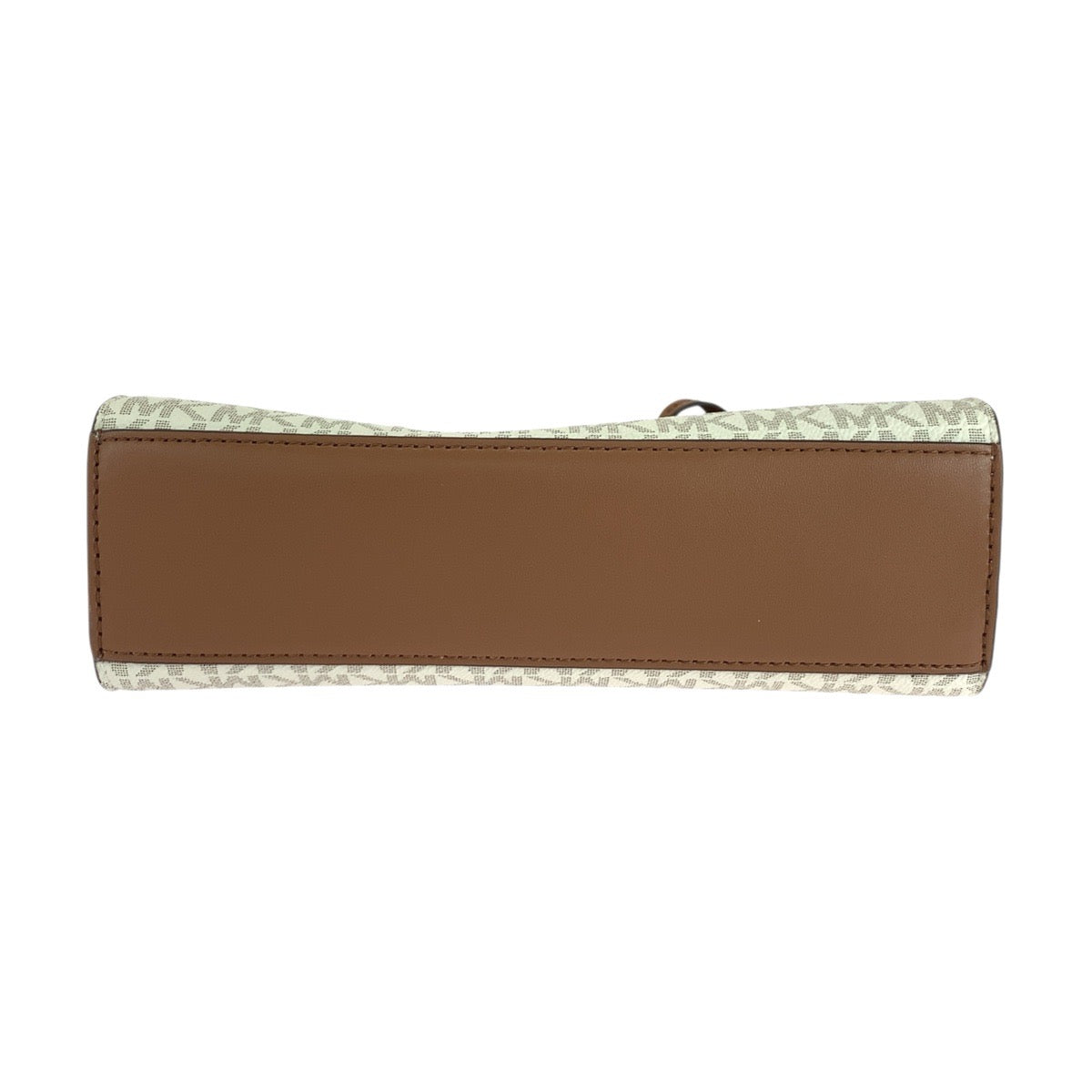 17820
Michael Kors マイケルコース MKシグネチャー シェイラ センタージップ サッチェル ホワイト ブラウン ゴールド金具 PVC ショルダーバッグ ハンドバッグ トートバッグ 2way  レディース S19
