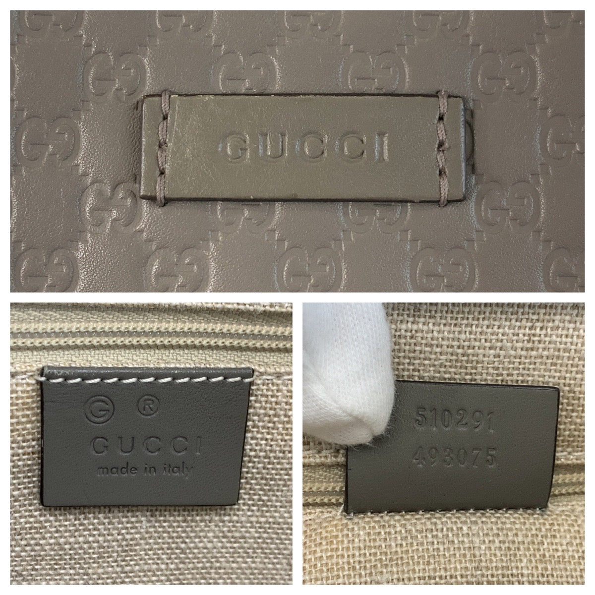 17822
GUCCI グッチ マイクログッチシマ グレー ゴールド金具 レザー 510291 トートバッグ ショルダーバッグ 2way  レディース ABP71