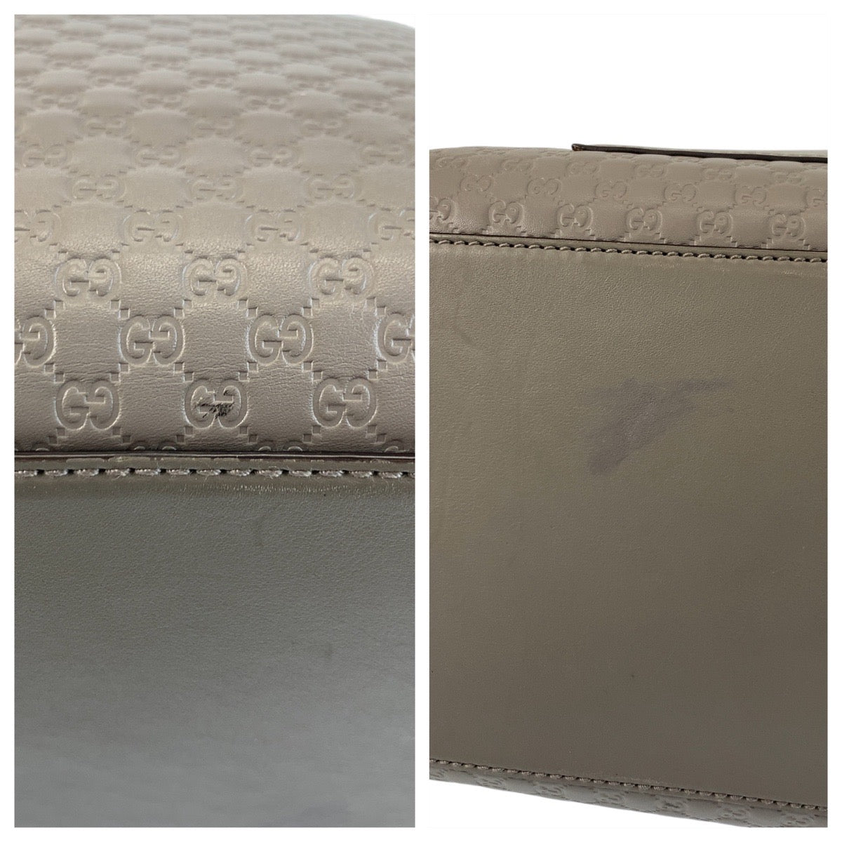 17822
GUCCI グッチ マイクログッチシマ グレー ゴールド金具 レザー 510291 トートバッグ ショルダーバッグ 2way  レディース ABP71