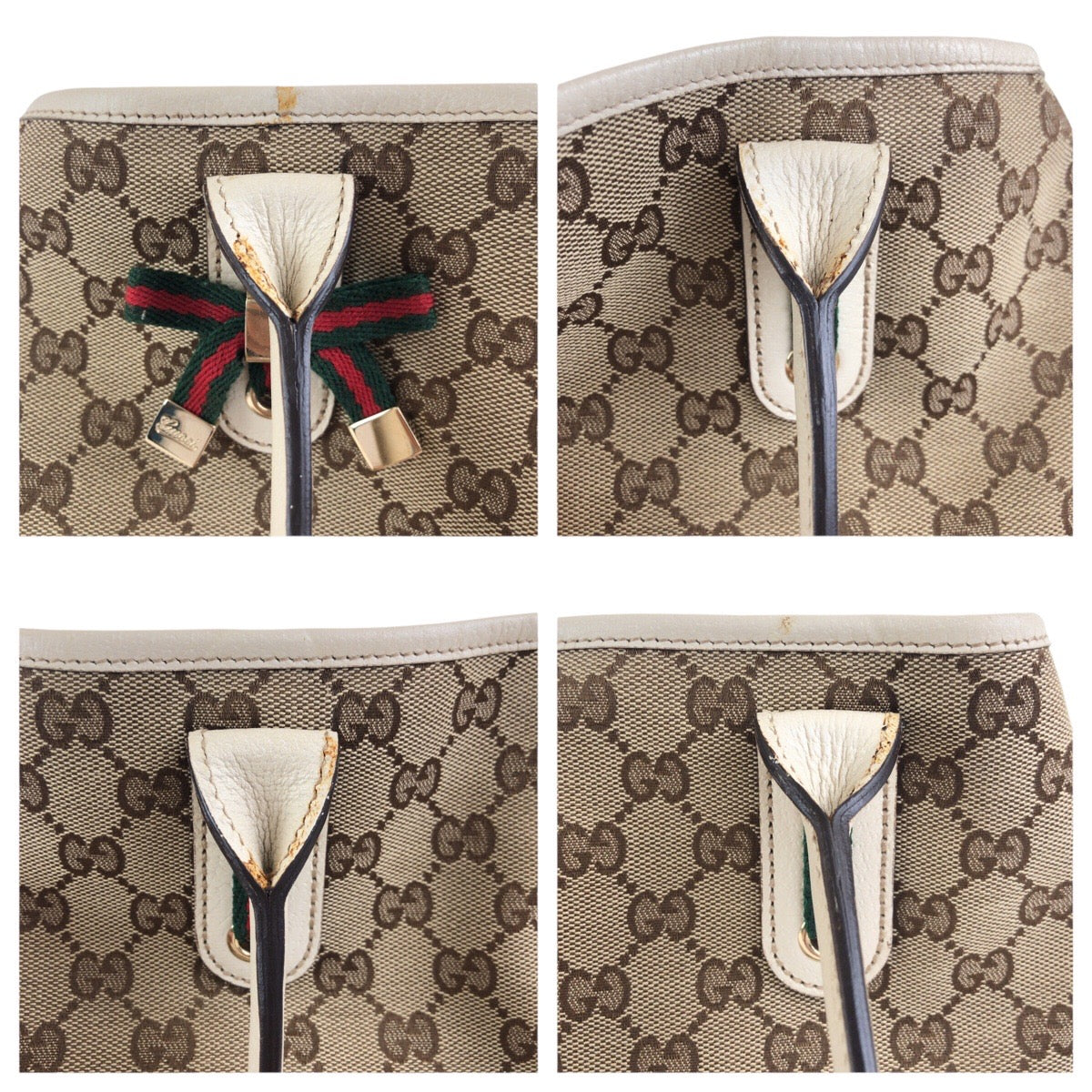 17823
GUCCI グッチ シェリーライン ベージュ アイボリー ゴールド金具 GGキャンバス / レザー 168805 トートバッグ ショルダーバッグ  レディース ABP54