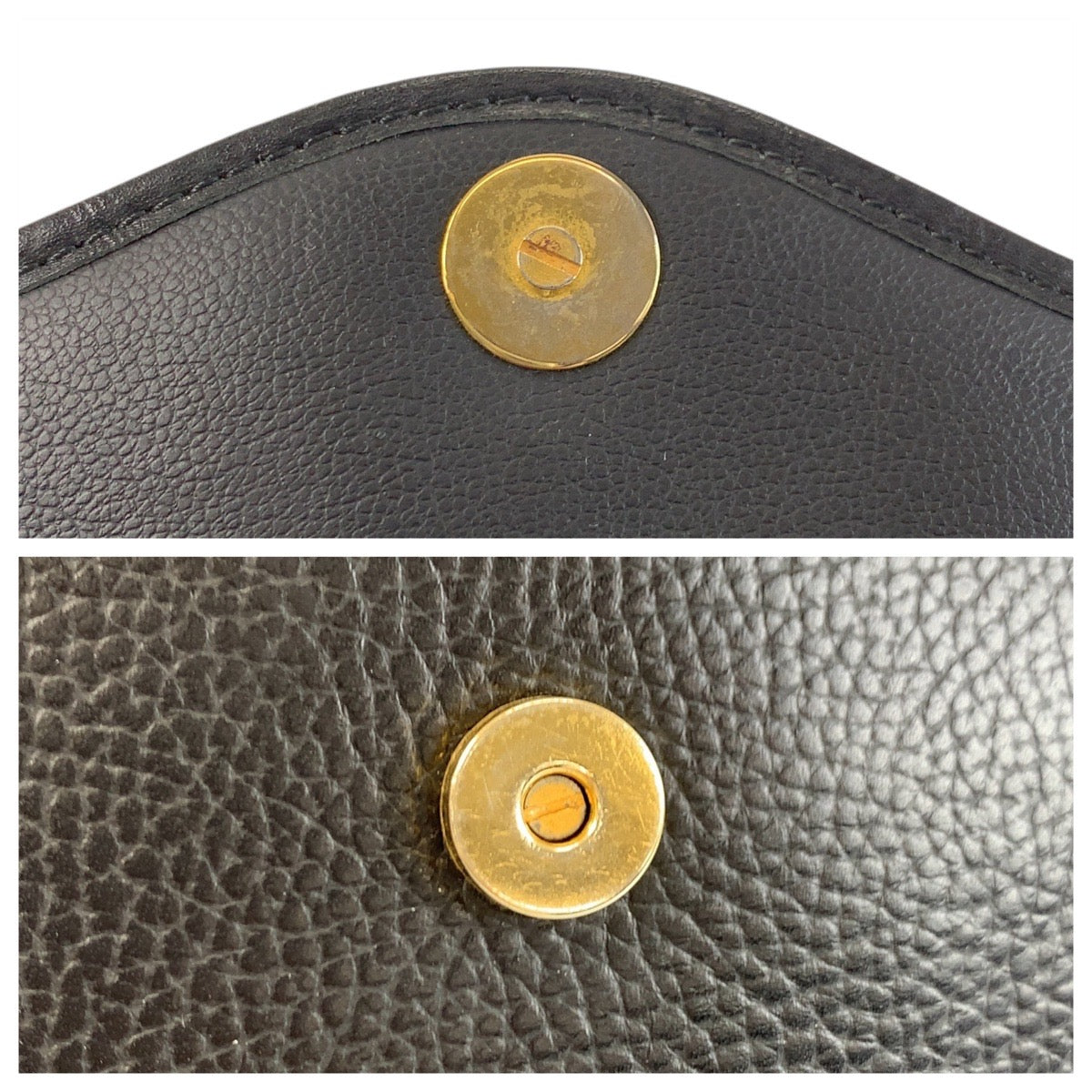 17824
Christian Dior クリスチャンディオール ヴィンテージ CDロゴ ブラック 黒 ゴールド金具 レザー ショルダーバッグ ポシェット  レディース A46
