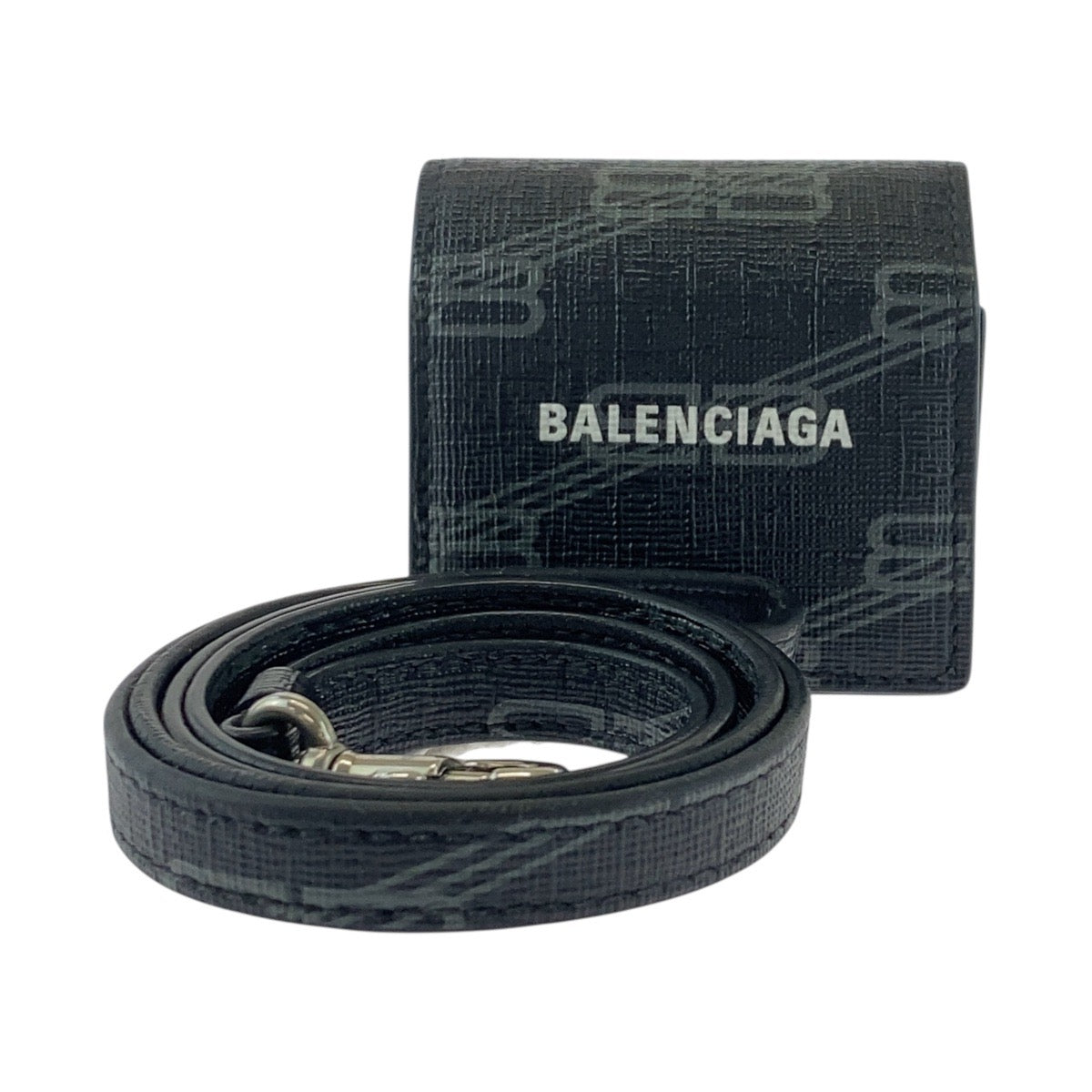 17825
BALENCIAGA バレンシアガ BBモノグラム ブラック 黒 シルバー金具 PVC 702589 1061 エアポッズケース AirPodsケース 男女兼用  メンズ ABP35