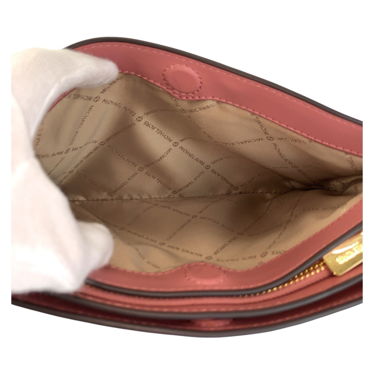 17830
Michael Kors マイケルコース ピンク ゴールド金具 レザー ショルダーバッグ ポシェット  レディース N23