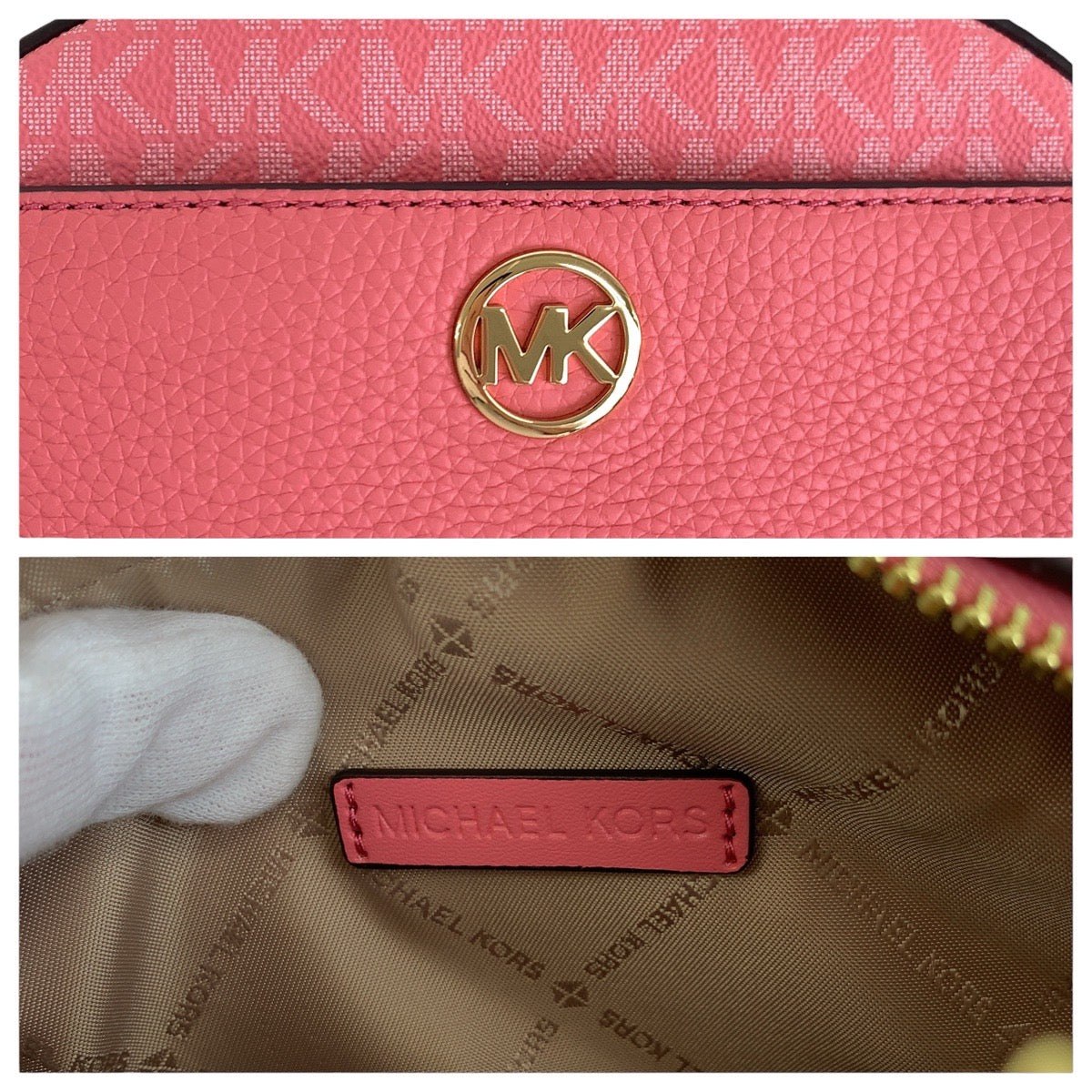 17831
Michael Kors マイケルコース ピンク ゴールド金具 レザー ショルダーバッグ ポシェット レディース N23
