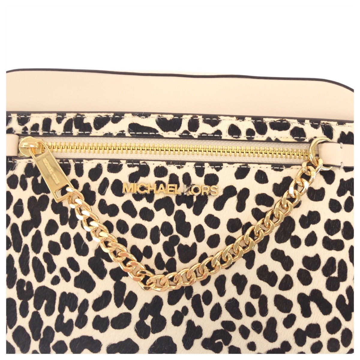 17832
Michael Kors マイケルコース ホワイト ゴールド金具 ハラコ / レザー ショルダーバッグ ポシェット レディース N23