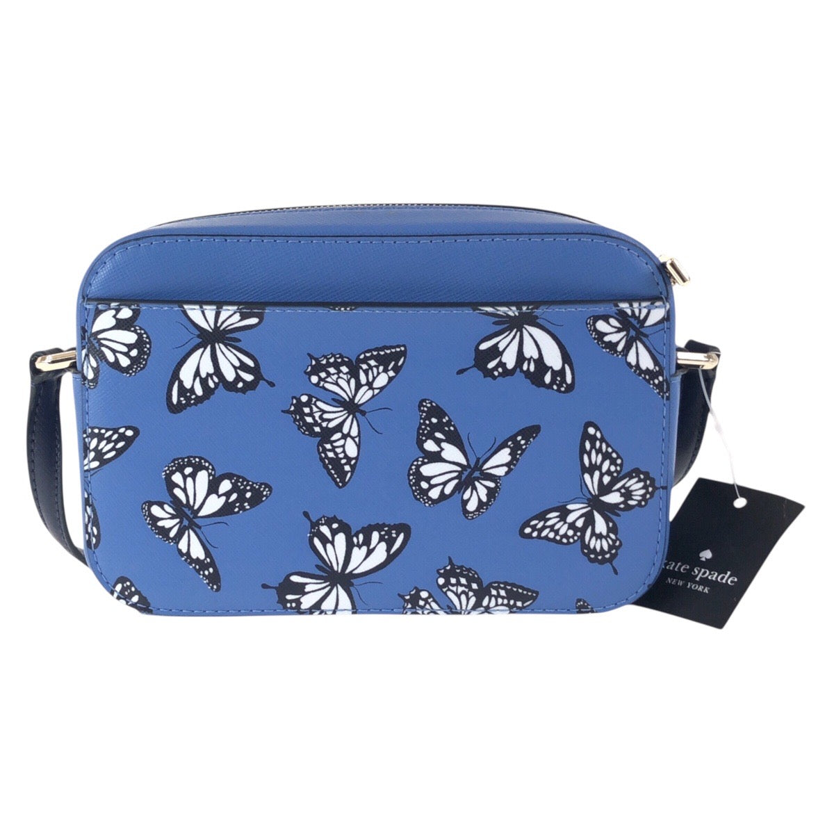 17834
Kate Spade ケイトスペード ブルー ネイビー シルバー金具 レザー 斜め掛け ショルダーバッグ  レディース N23