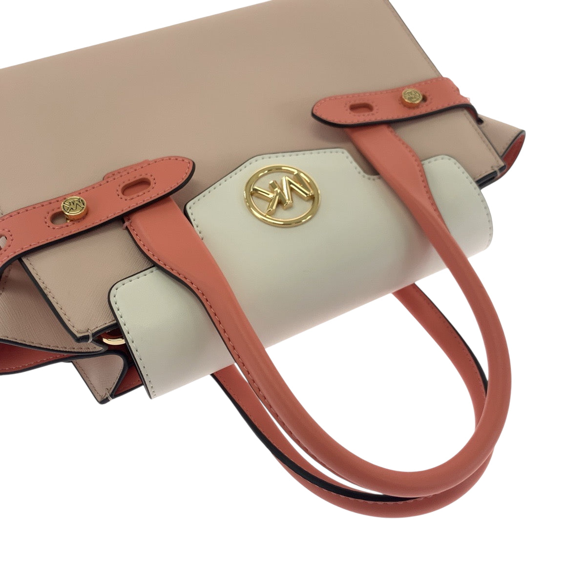 17838
Michael Kors マイケルコース ロゴ ピンク ホワイト ゴールド金具 レザー 35S2GNMS8T ショルダーバッグ ハンドバッグ 2way レディース N25