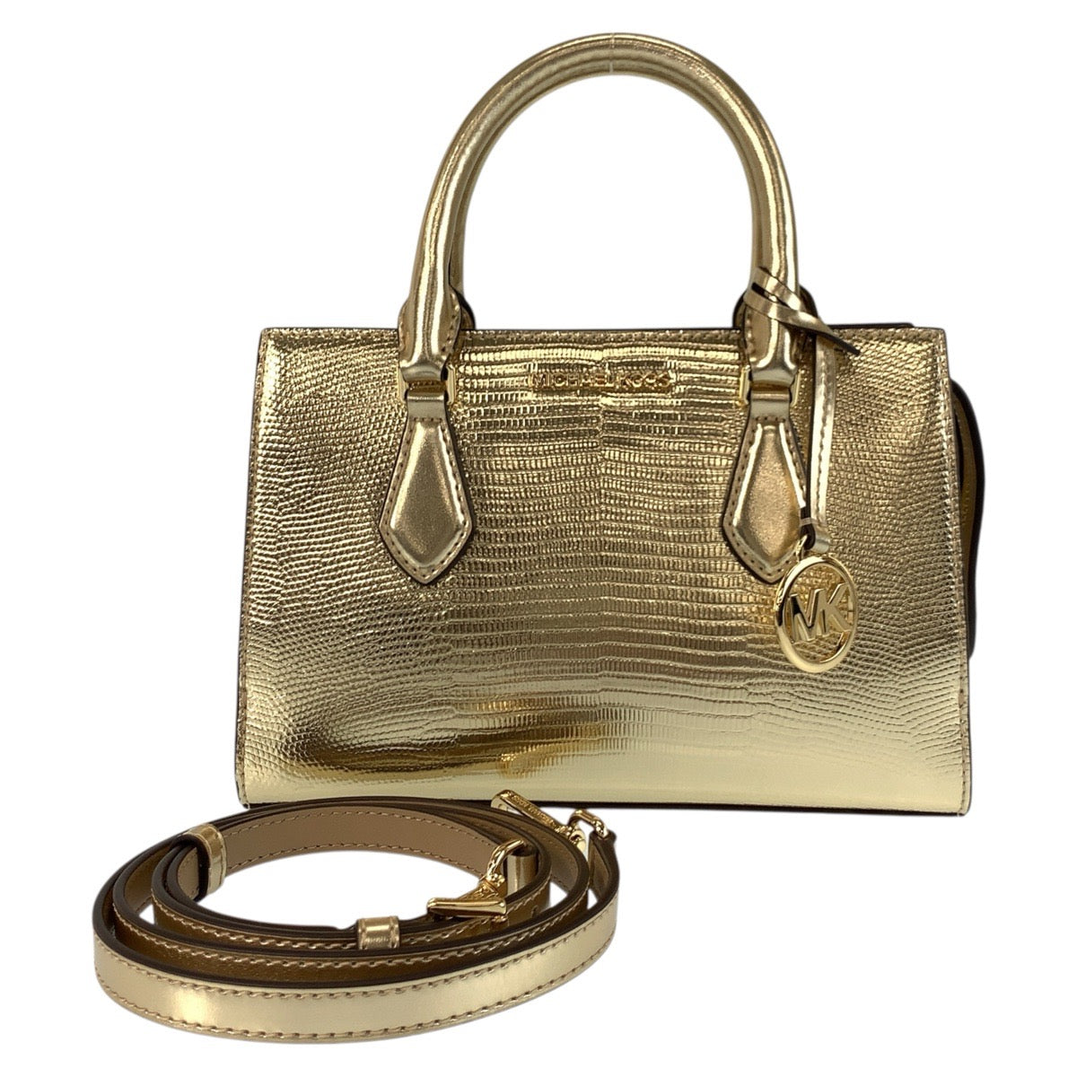 17839
Michael Kors マイケルコース SHEILA ペールゴールド PVC ハンドバッグ ショルダーバッグ 2way  レディース N23