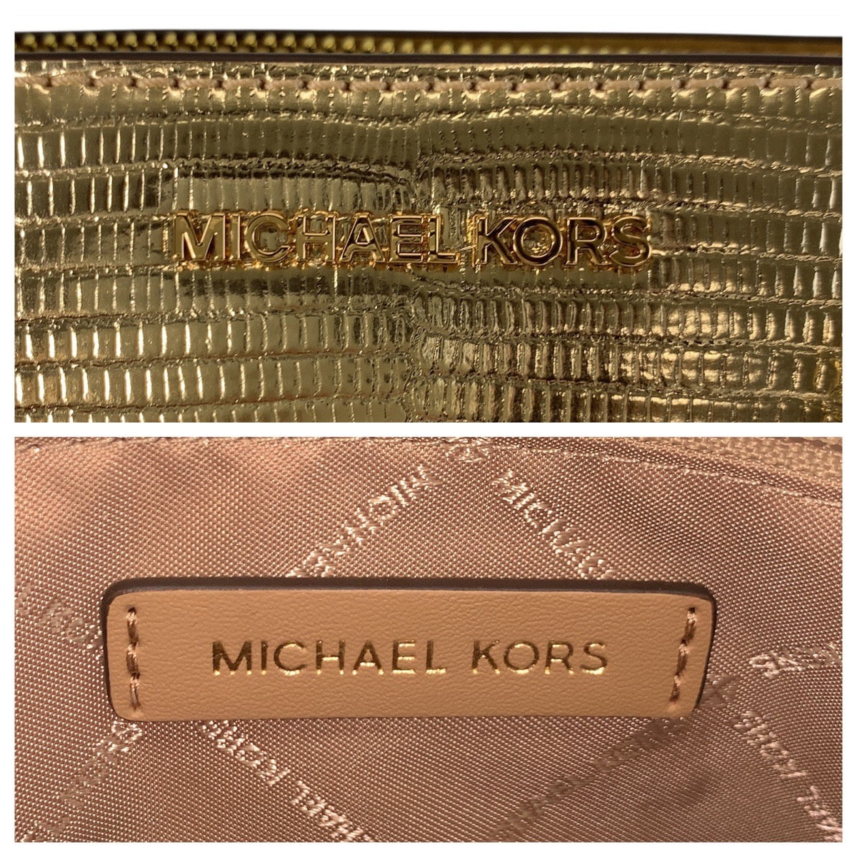 17839
Michael Kors マイケルコース SHEILA ペールゴールド PVC ハンドバッグ ショルダーバッグ 2way  レディース N23