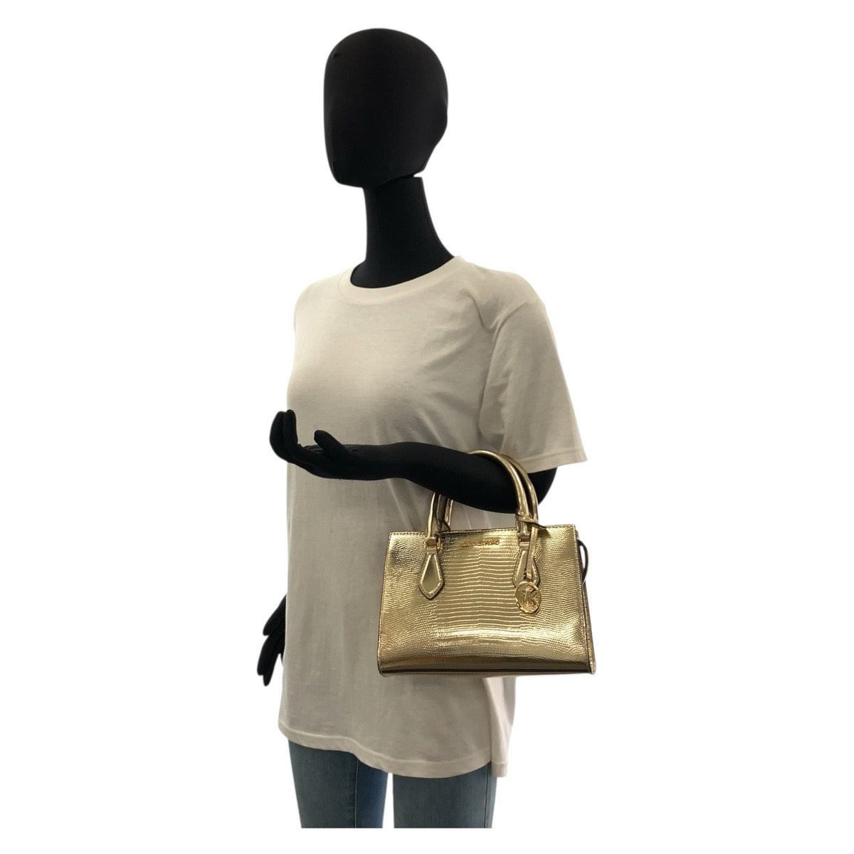 17839
Michael Kors マイケルコース SHEILA ペールゴールド PVC ハンドバッグ ショルダーバッグ 2way  レディース N23