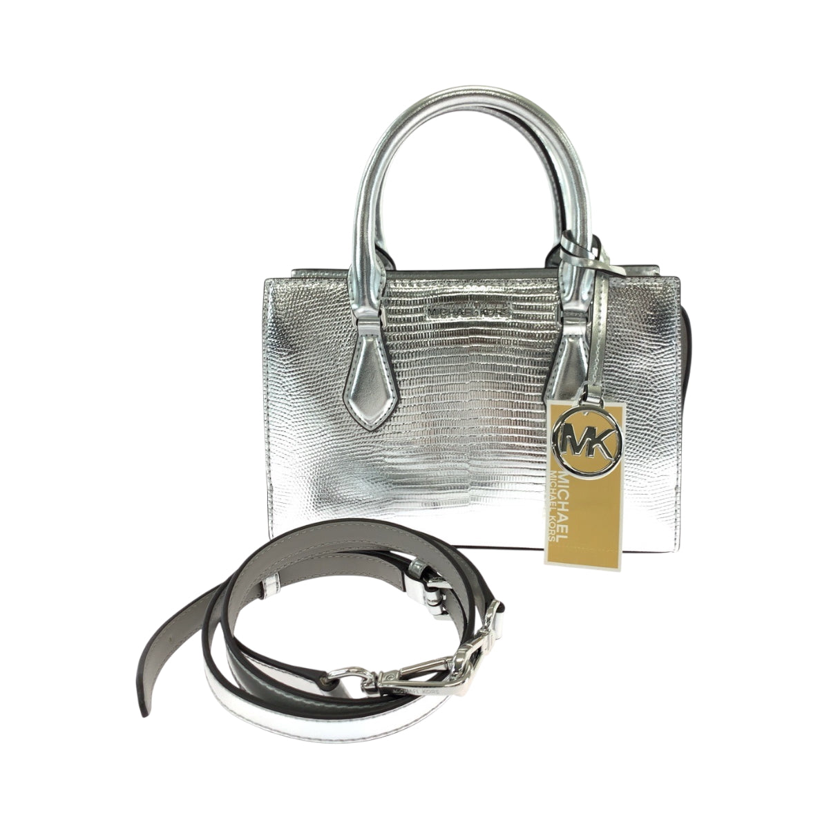 17840
Michael Kors マイケルコース SHEILA ロゴ シルバー シルバー金具 レザー ショルダーバッグ ハンドバッグ 2way レディース N25