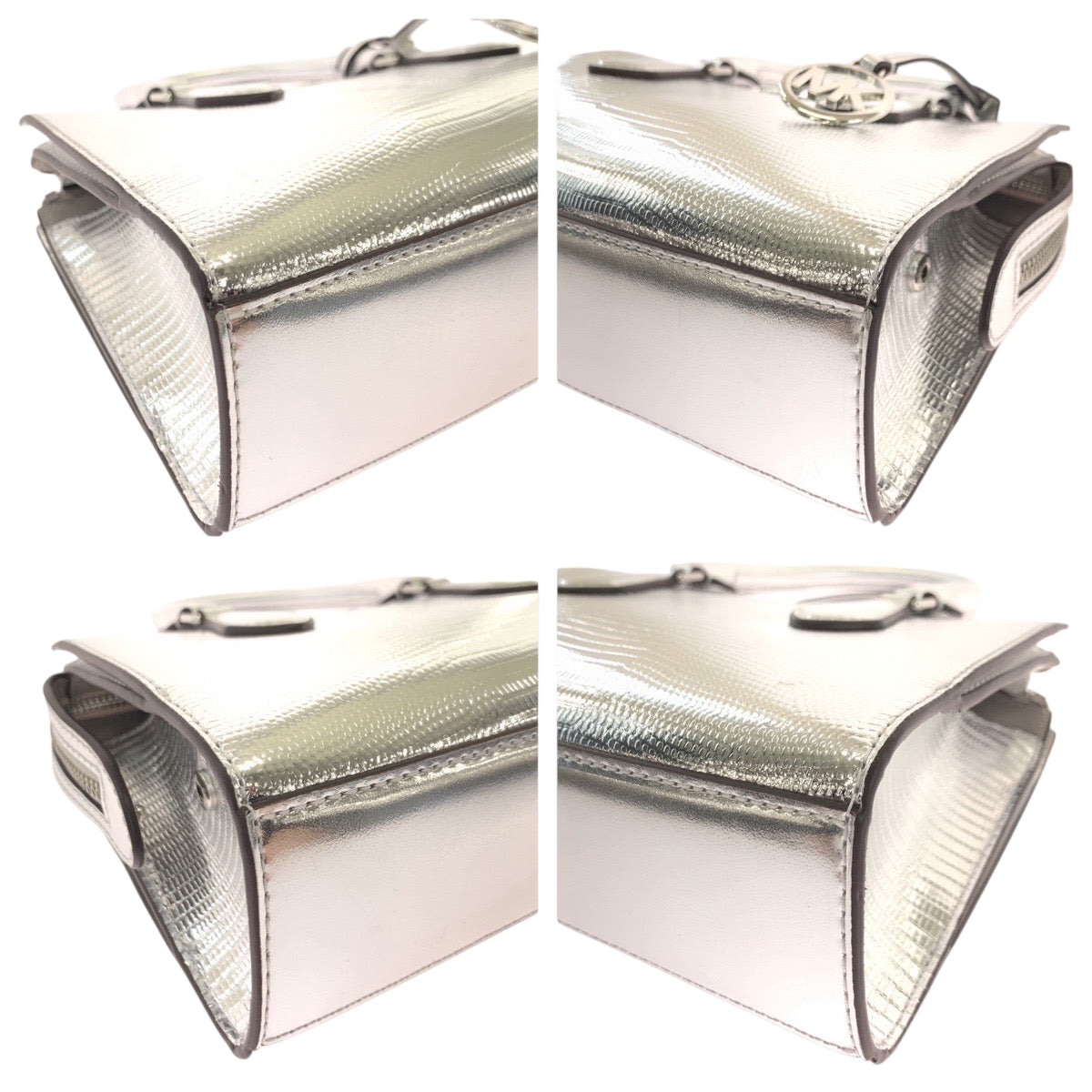 17840
Michael Kors マイケルコース SHEILA ロゴ シルバー シルバー金具 レザー ショルダーバッグ ハンドバッグ 2way レディース N25