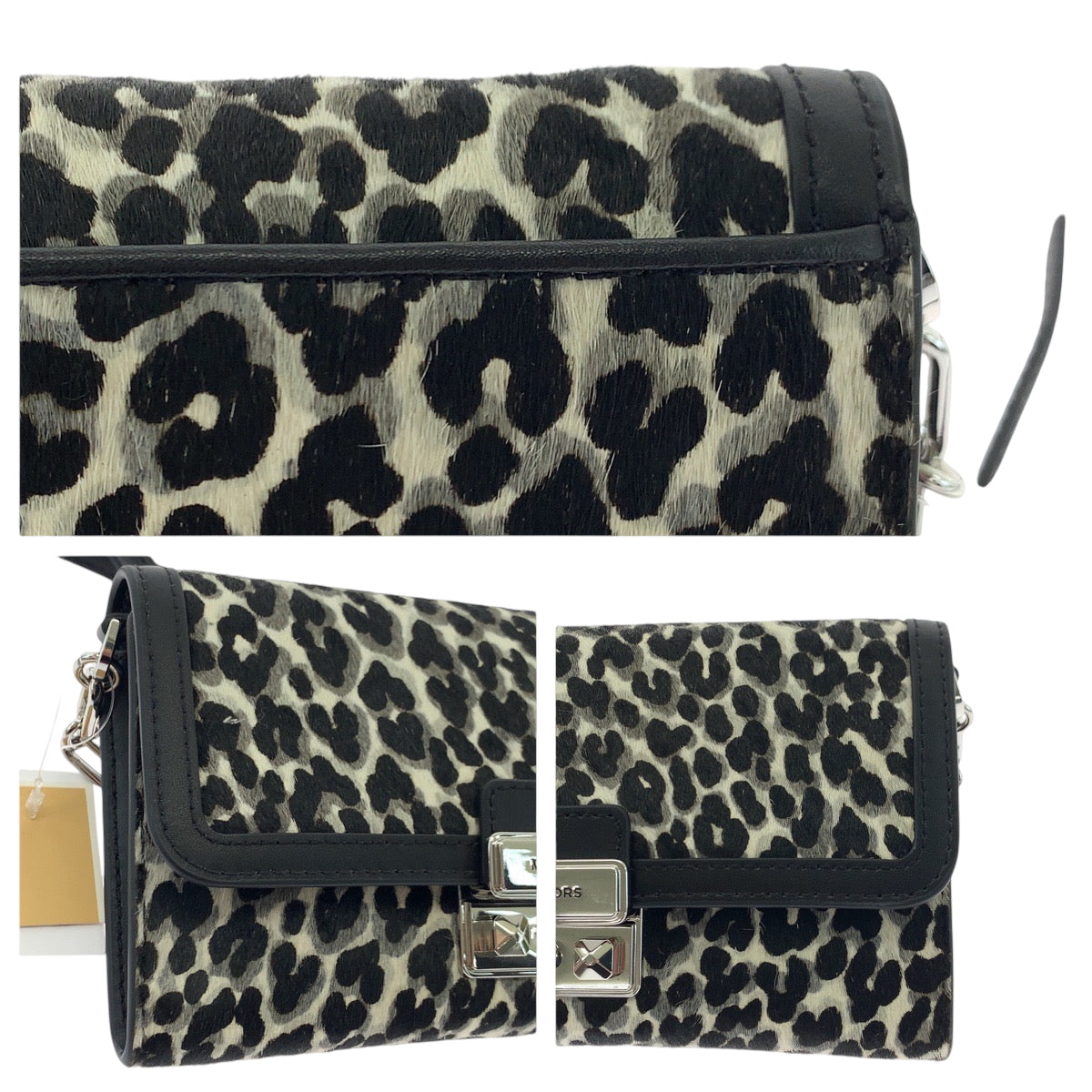 17841
Michael Kors マイケルコース ハラコ レオパード柄 ブラック 黒 マルチカラー シルバー金具 ハラコ 32T4S2RC9H ショルダーバッグ ショルダーウォレット  レディース N18