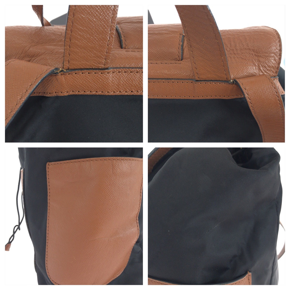 17842
Tory Burch トリーバーチ ブラック 黒 ブラウン ゴールド金具 ナイロン / レザー HST036 0913 リュック バックパック レディース AB