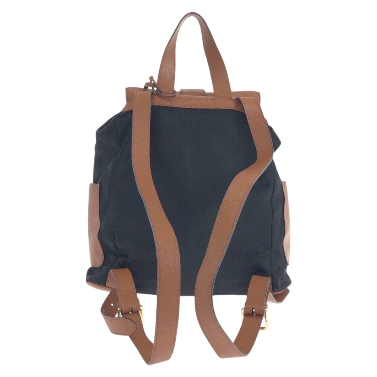 17842
Tory Burch トリーバーチ ブラック 黒 ブラウン ゴールド金具 ナイロン / レザー HST036 0913 リュック バックパック レディース AB