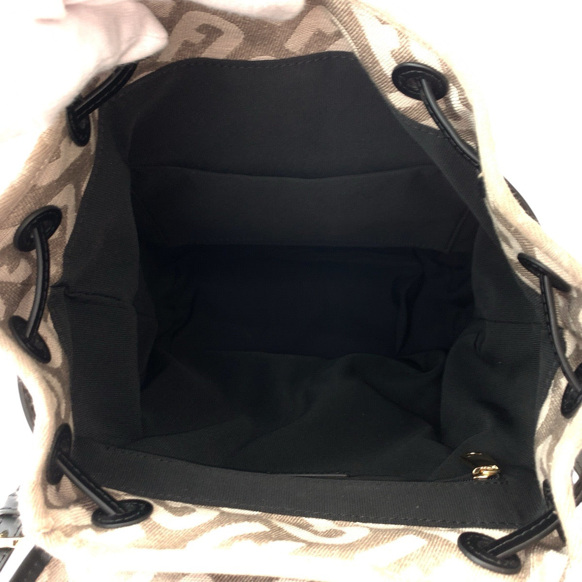 17844
Furla フルラ ベージュ ブラック ゴールド金具 キャンバス / レザー リュック バックパック  レディース ABP14