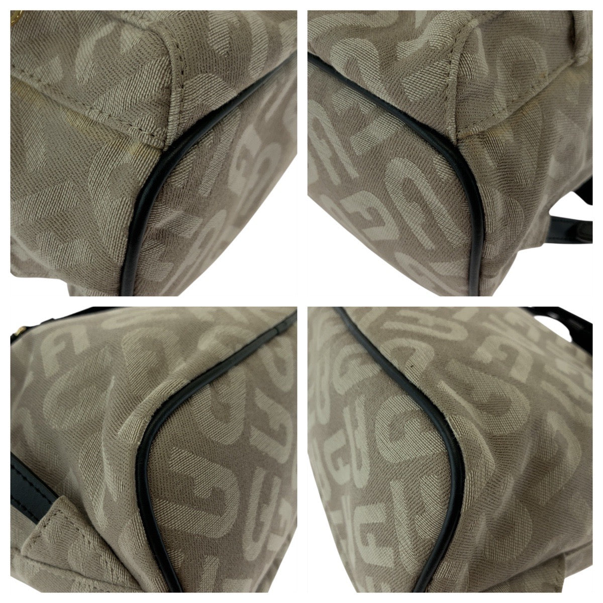 17844
Furla フルラ ベージュ ブラック ゴールド金具 キャンバス / レザー リュック バックパック  レディース ABP14