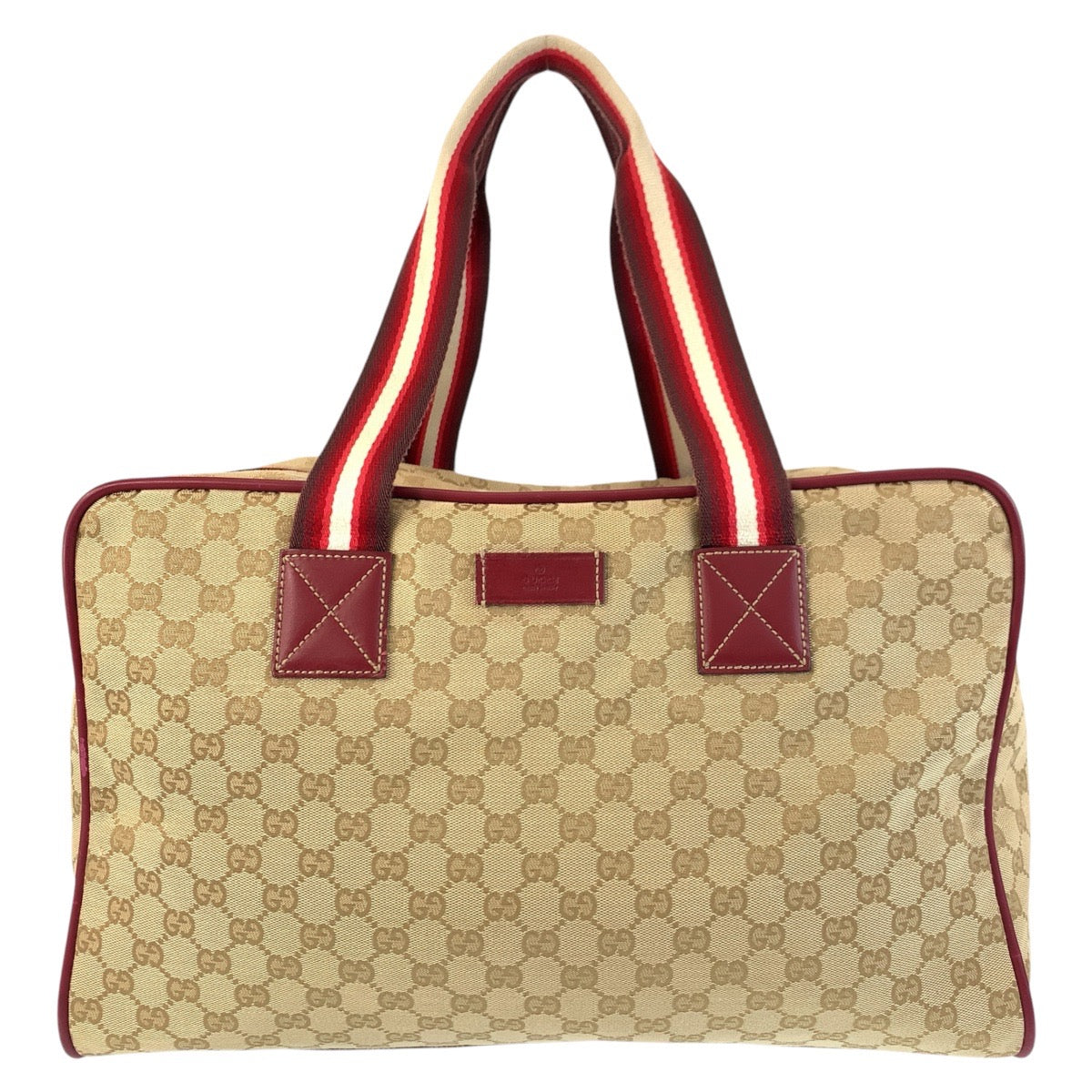 17845
GUCCI グッチ シェリーライン ベージュ ボルドー シルバー金具 GGキャンバス / レザー 153240 ボストンバッグ 男女兼用 レディース ABP62