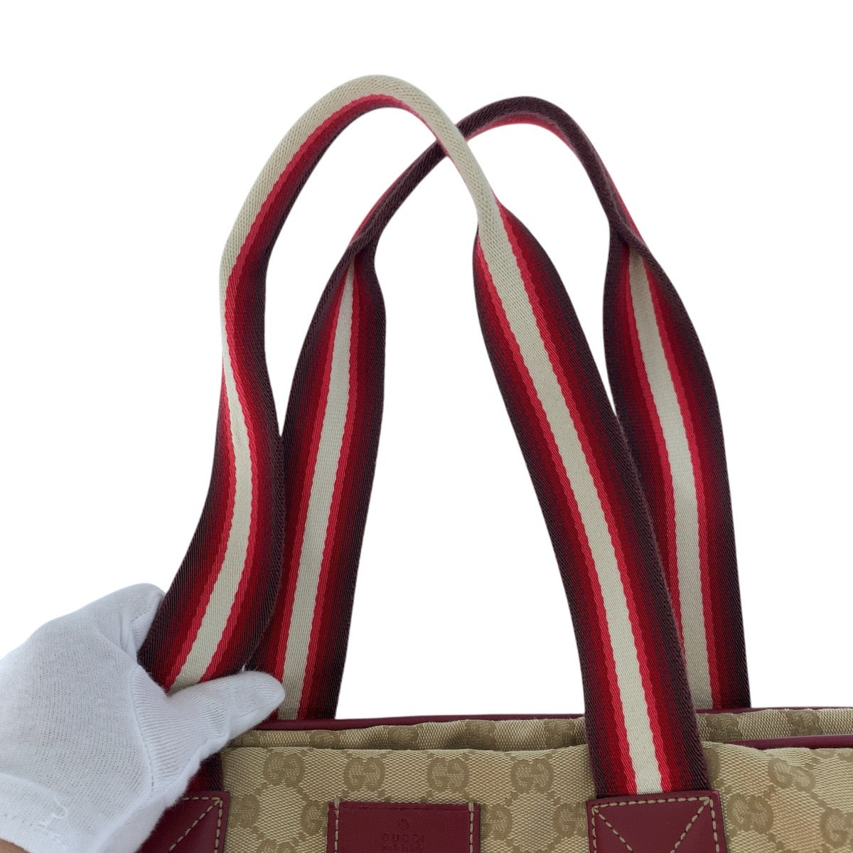 17845
GUCCI グッチ シェリーライン ベージュ ボルドー シルバー金具 GGキャンバス / レザー 153240 ボストンバッグ 男女兼用  レディース ABP62