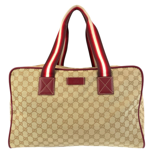 17845
GUCCI グッチ シェリーライン ベージュ ボルドー シルバー金具 GGキャンバス / レザー 153240 ボストンバッグ 男女兼用  レディース ABP62