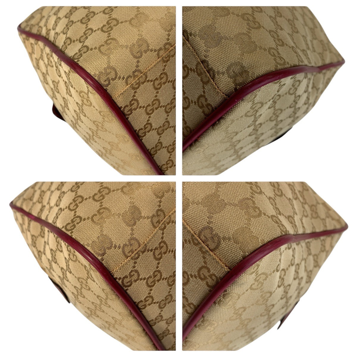 17845
GUCCI グッチ シェリーライン ベージュ ボルドー シルバー金具 GGキャンバス / レザー 153240 ボストンバッグ 男女兼用  レディース ABP62