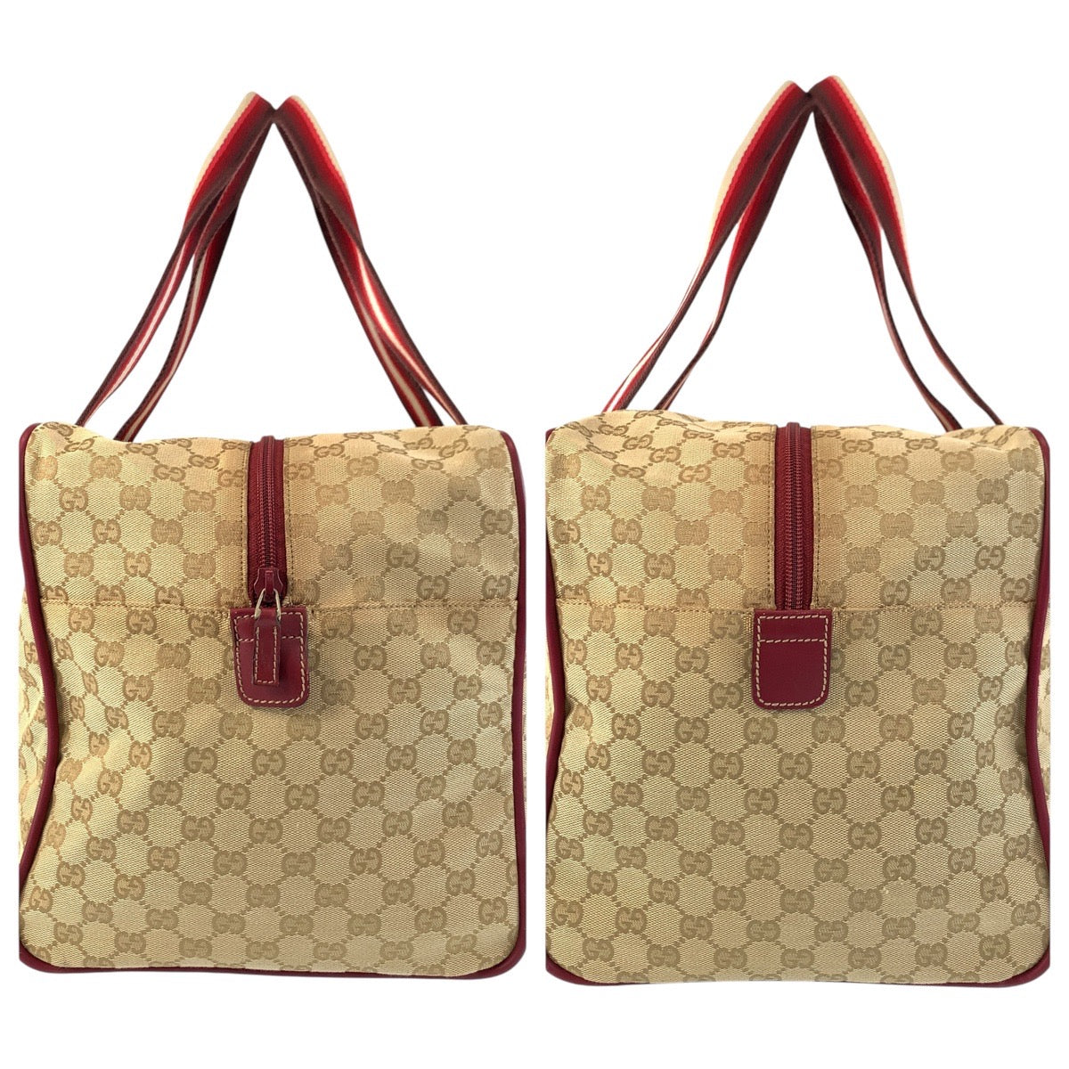 17845
GUCCI グッチ シェリーライン ベージュ ボルドー シルバー金具 GGキャンバス / レザー 153240 ボストンバッグ 男女兼用  レディース ABP62