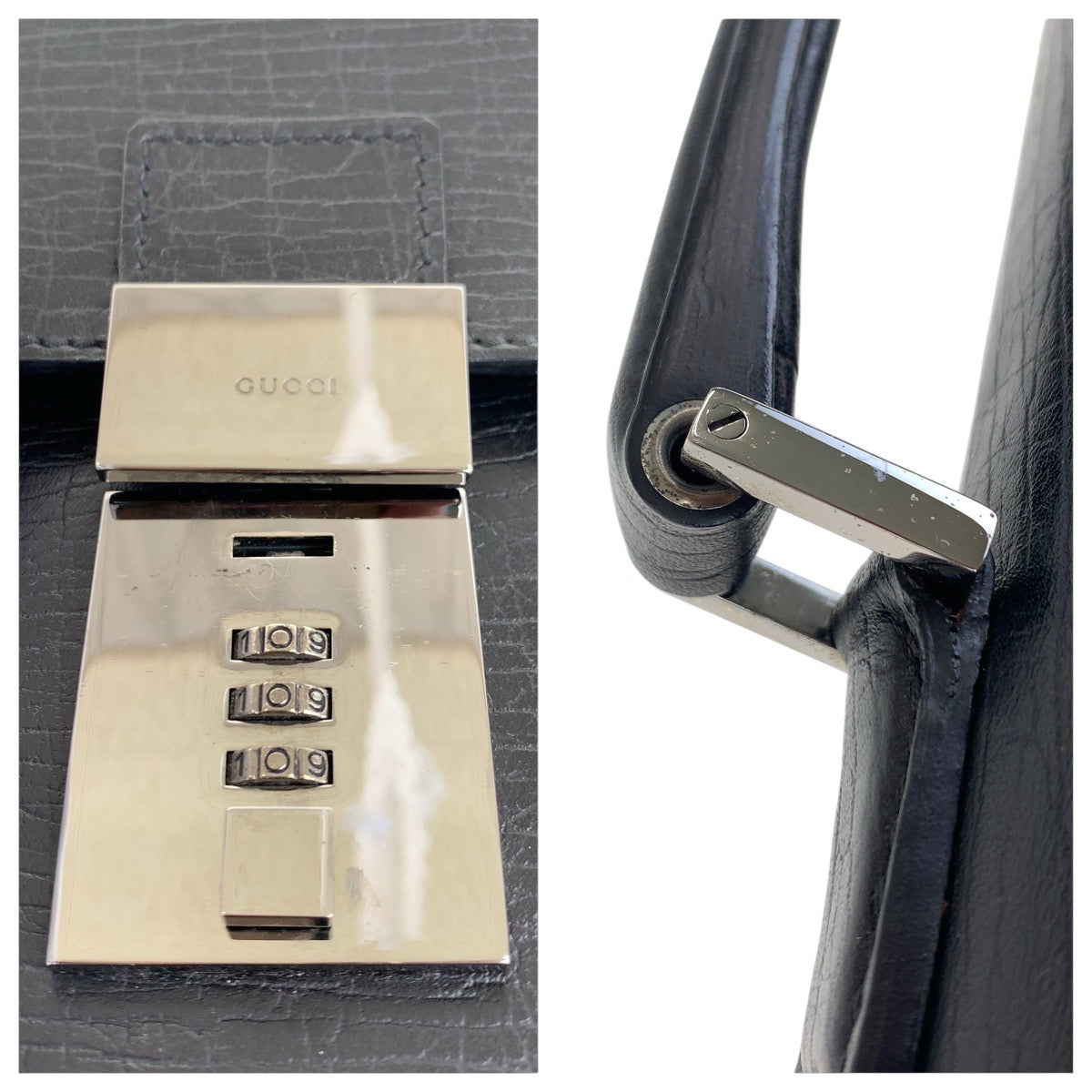 17846
GUCCI グッチ ブラック 黒 シルバー金具 レザー 34044 ビジネスバッグ ブリーフケース メンズ A78