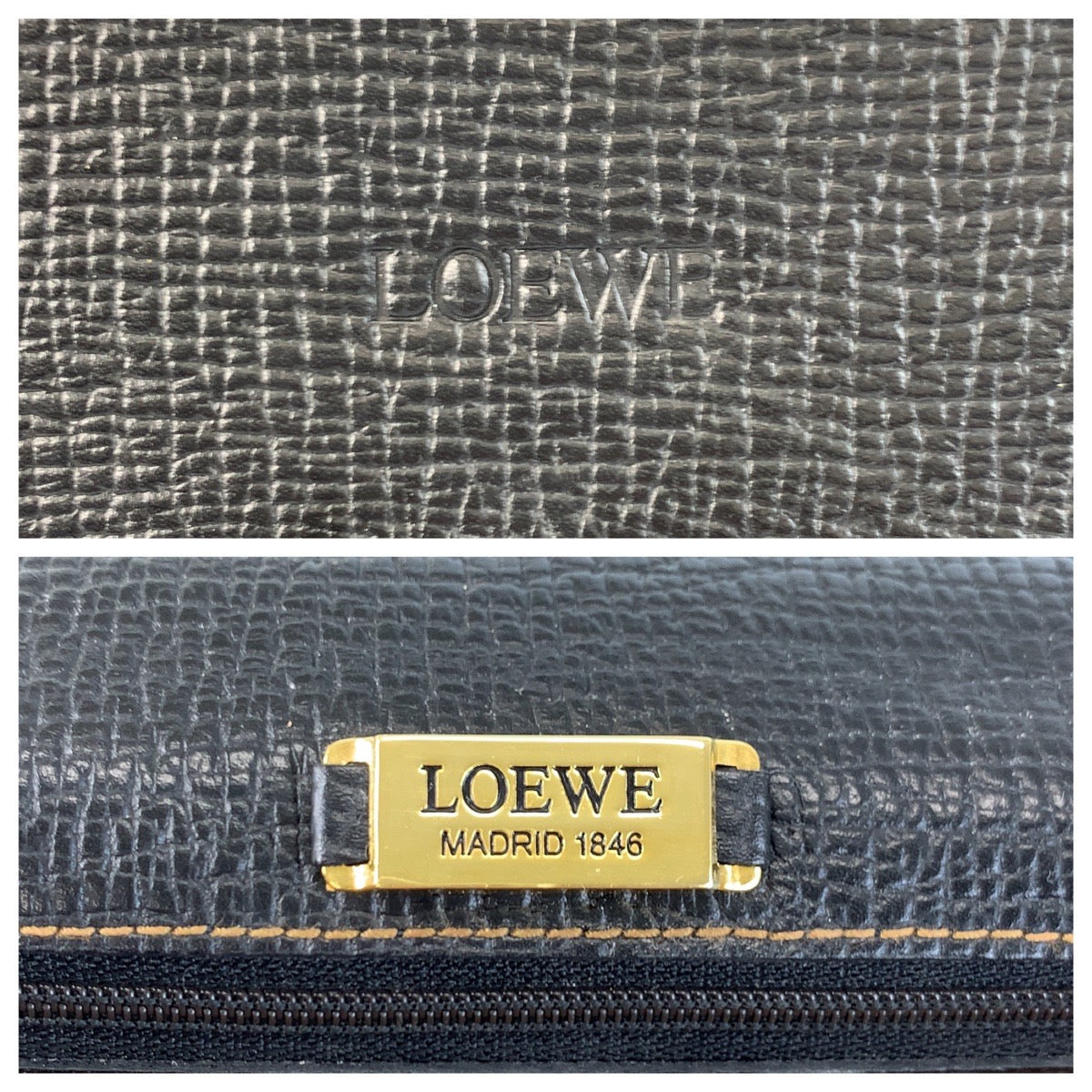 17847
LOEWE ロエベ ヴィンテージ バルセロナ ブラック 黒 ゴールド金具 レザー ハンドバッグ ショルダーバッグ レディース A62