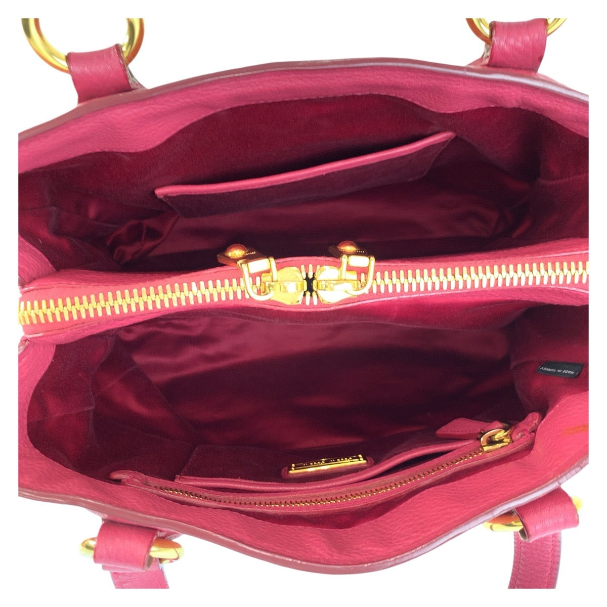 17848
Miu Miu ミュウ ミュウ ヴィッテロ カリブ ピンク ゴールド金具 レザー ハンドバッグ トートバッグ ショルダーバッグ 2way  レディース ABP48