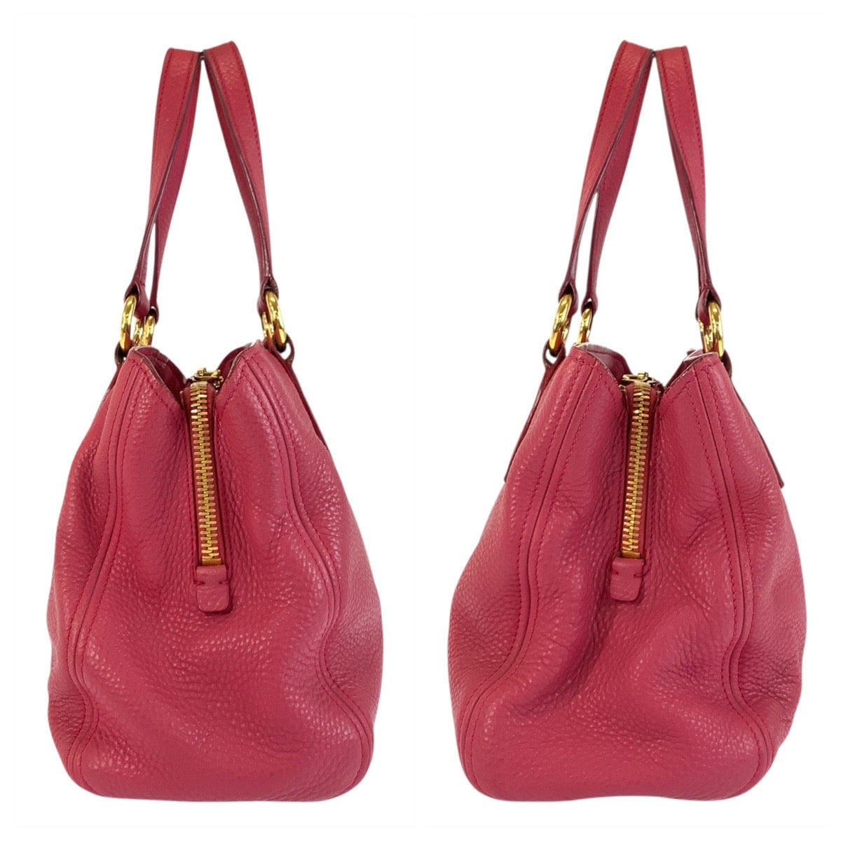 17848
Miu Miu ミュウ ミュウ ヴィッテロ カリブ ピンク ゴールド金具 レザー ハンドバッグ トートバッグ ショルダーバッグ 2way  レディース ABP48