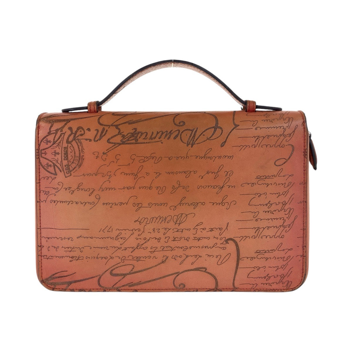 17849
Berluti ベルルッティ カリグラフィ スクリット イタウバ ワイド ブラウン シルバー金具 レザー 長財布 セカンドバッグ  メンズ ABP180