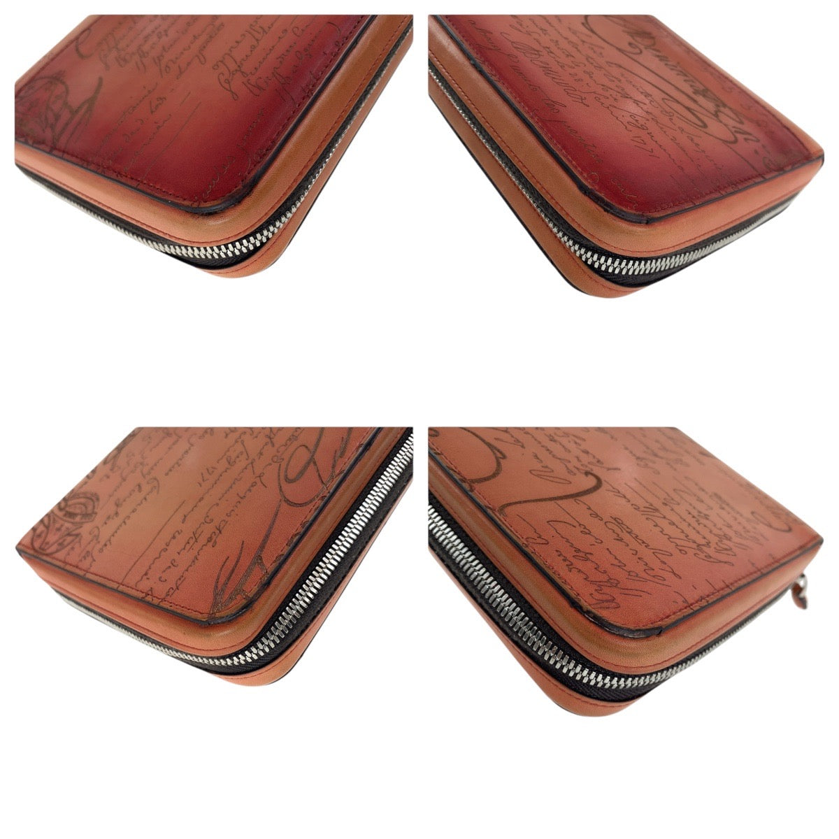 17849
Berluti ベルルッティ カリグラフィ スクリット イタウバ ワイド ブラウン シルバー金具 レザー 長財布 セカンドバッグ  メンズ ABP180