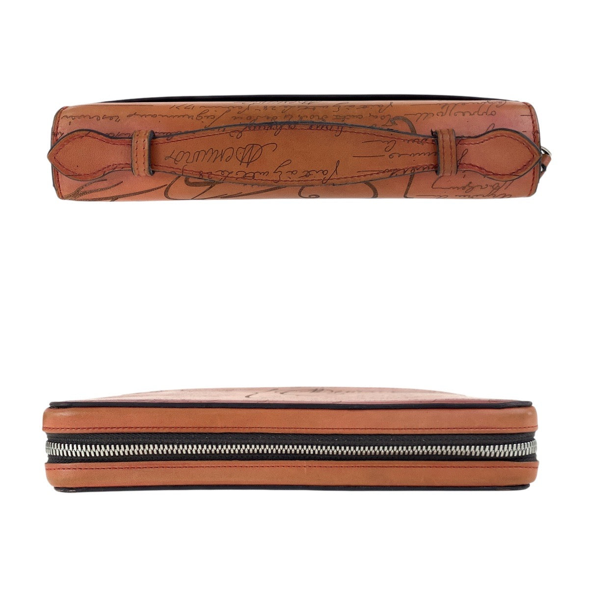 17849
Berluti ベルルッティ カリグラフィ スクリット イタウバ ワイド ブラウン シルバー金具 レザー 長財布 セカンドバッグ  メンズ ABP180