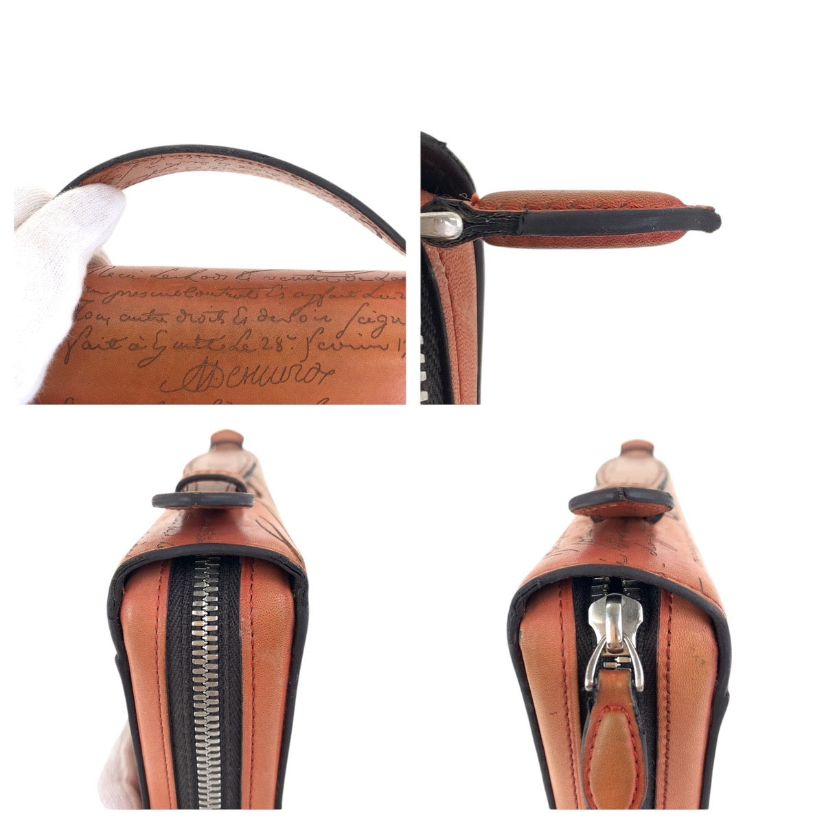 17849
Berluti ベルルッティ カリグラフィ スクリット イタウバ ワイド ブラウン シルバー金具 レザー 長財布 セカンドバッグ  メンズ ABP180
