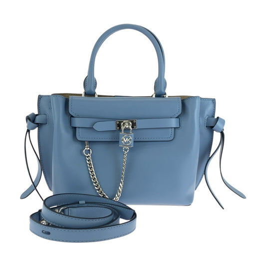 17851
Michael Kors マイケルコース ハミルトンレガシー ベルテッドサッチェル スモール ブルー シルバー金具 レザー ハンドバッグ ショルダーバッグ 2way レディース SA18