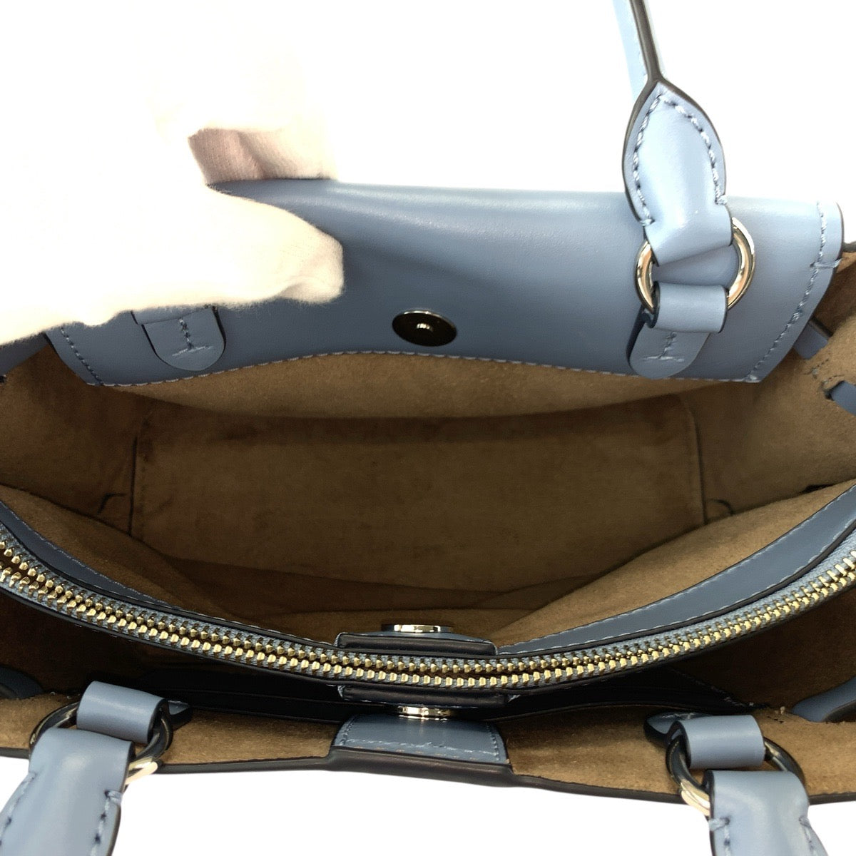 17851
Michael Kors マイケルコース ハミルトンレガシー ベルテッドサッチェル スモール ブルー シルバー金具 レザー ハンドバッグ ショルダーバッグ 2way レディース SA18