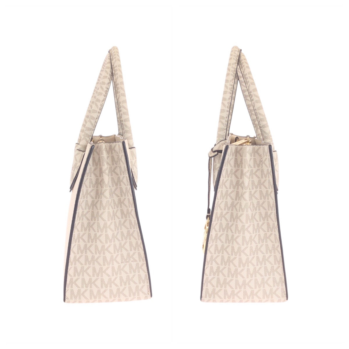 17852
Michael Kors マイケルコース ベージュ アイボリー ゴールド金具 レザー トートバッグ ショルダーバッグ 2way  レディース A15
