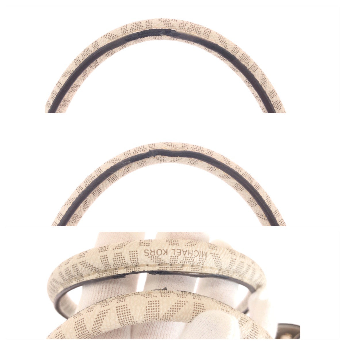 17852
Michael Kors マイケルコース ベージュ アイボリー ゴールド金具 レザー トートバッグ ショルダーバッグ 2way  レディース A15