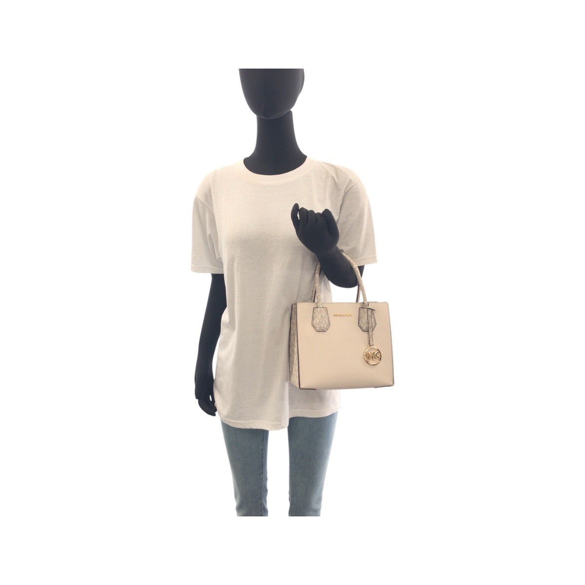 17852
Michael Kors マイケルコース ベージュ アイボリー ゴールド金具 レザー トートバッグ ショルダーバッグ 2way  レディース A15