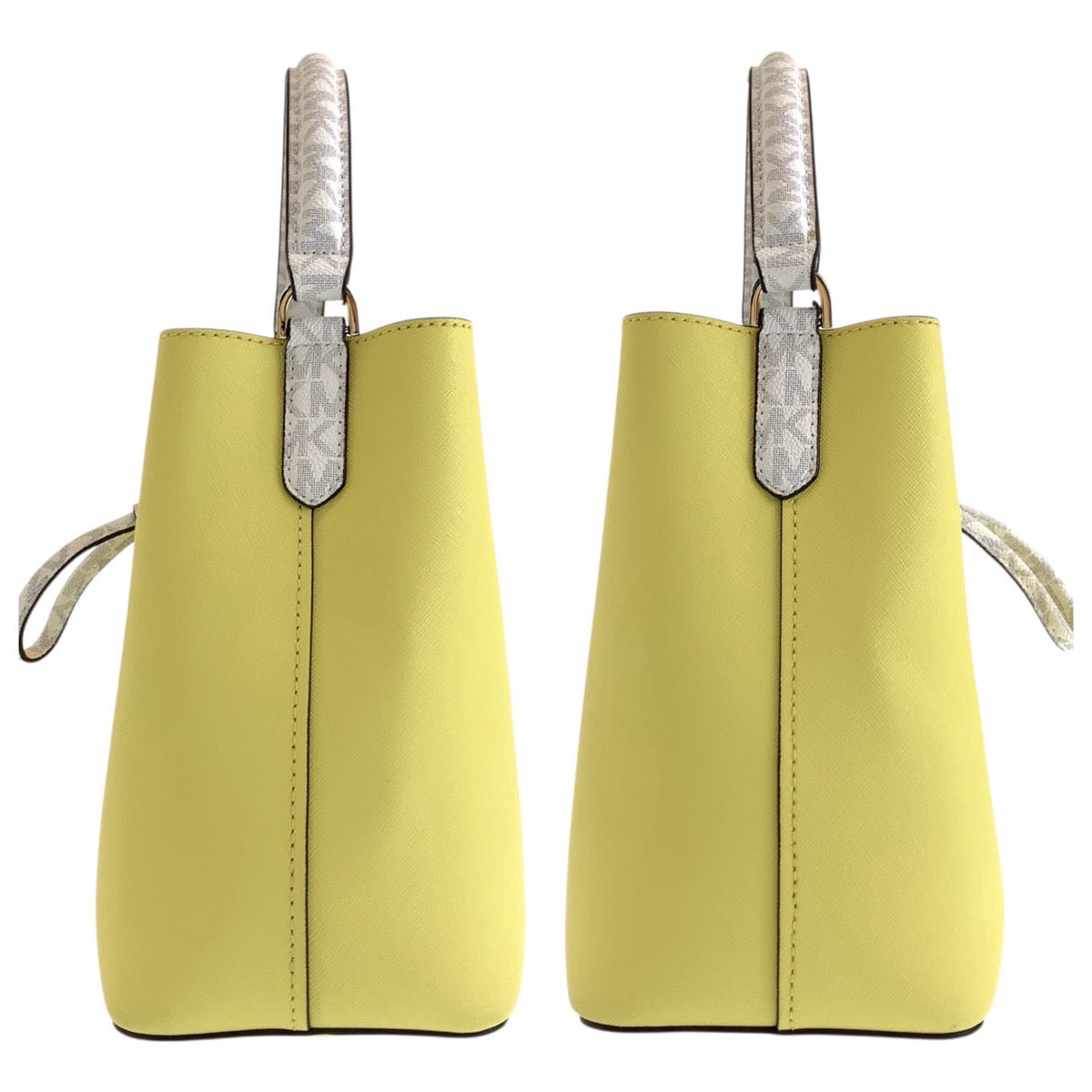 17853
Michael Kors マイケルコース イエロー ホワイト ゴールド金具 レザー ハンドバッグ ショルダーバッグ 2way レディース SA24