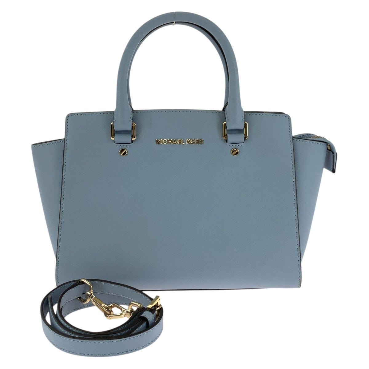 17854
Michael Kors Blue Gold Hardware Leather Handbag Shoulder Bag 2-way Women's ABP16