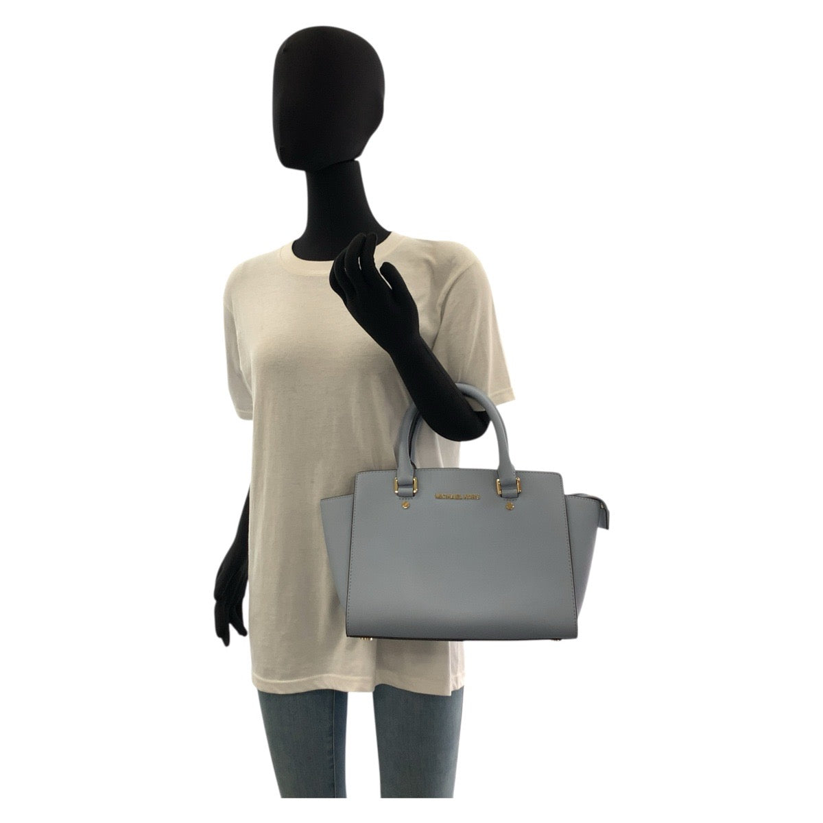 17854
Michael Kors Blue Gold Hardware Leather Handbag Shoulder Bag 2-way Women's ABP16