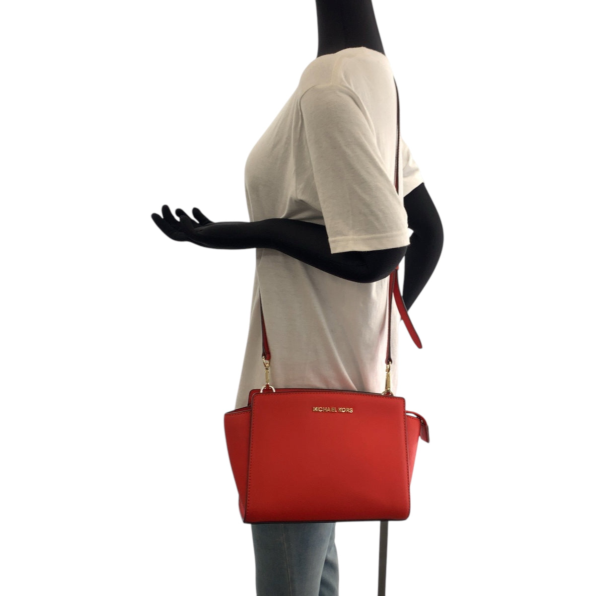 17855
Michael Kors マイケルコース ロゴ レッド ゴールド金具 PVC 30T3GLMM2L ショルダーバッグ 斜め掛け レディース SA16