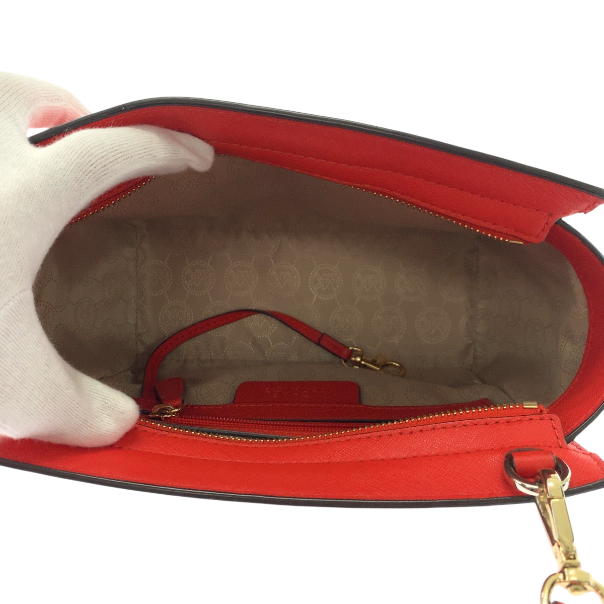 17855
Michael Kors マイケルコース ロゴ レッド ゴールド金具 PVC 30T3GLMM2L ショルダーバッグ 斜め掛け レディース SA16