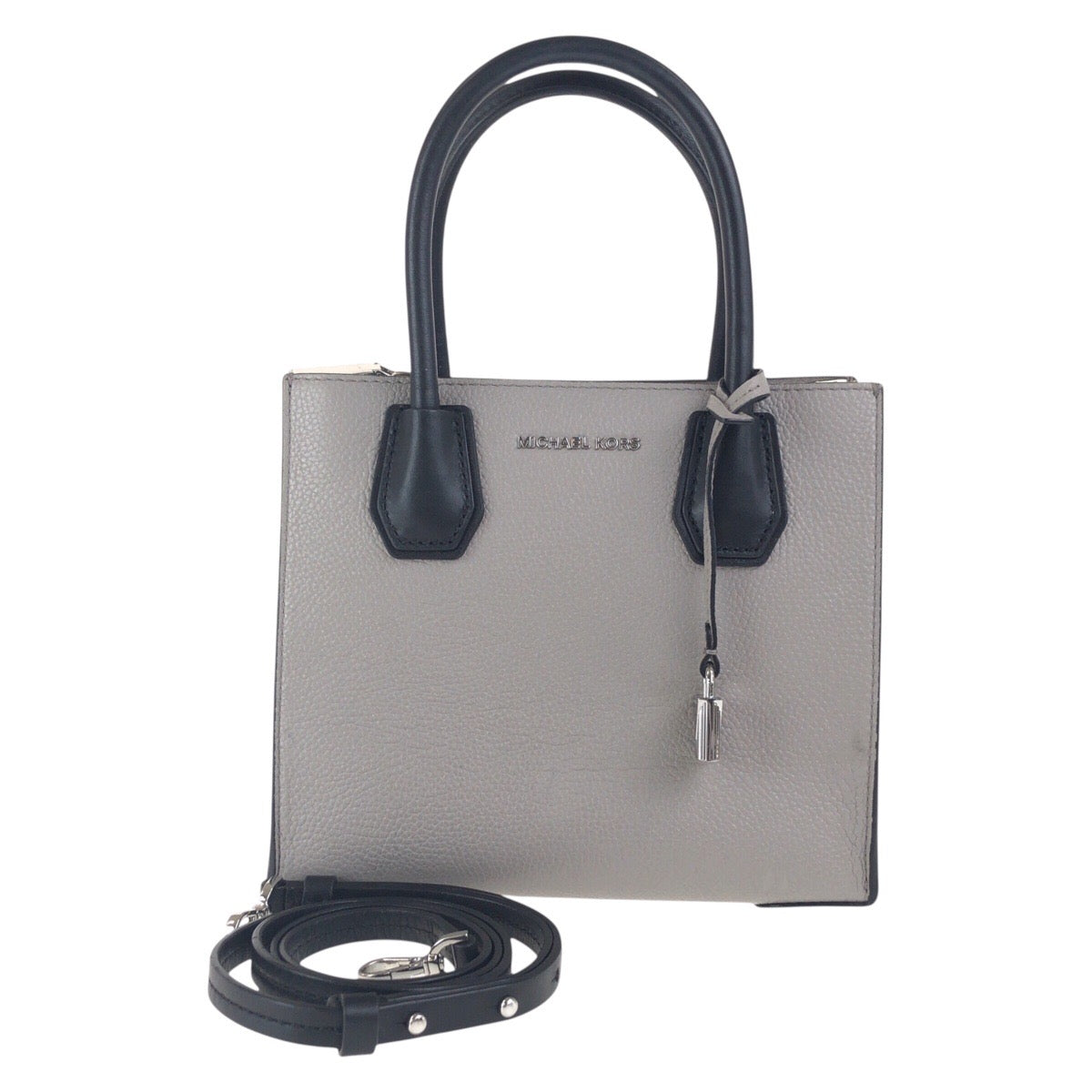 17857
Michael Kors マイケルコース グレー マルチカラー シルバー金具 レザー トートバッグ ショルダーバッグ 2WAY  レディース A16